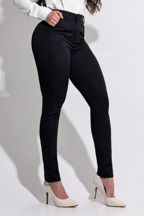 Calça Jeans Modeladora Preta Que Não Desbota Magnífica